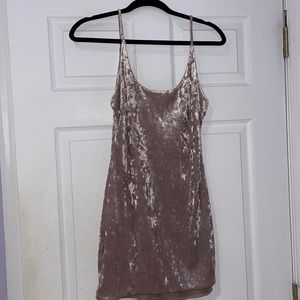 Sparkly blush velvet mini dress